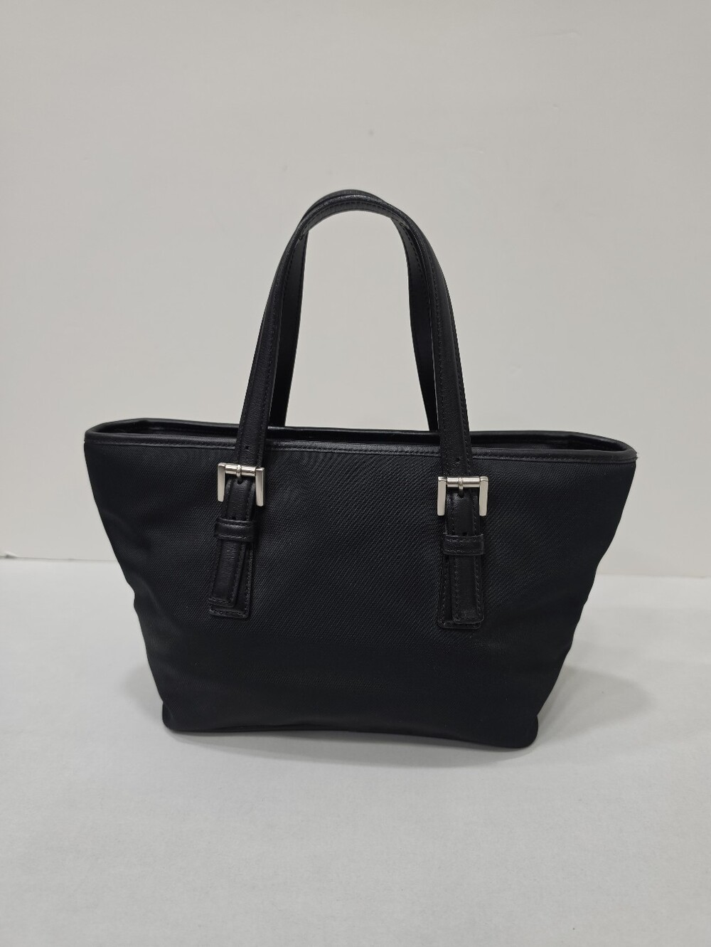 COACH 7447 Black Twill Fabric Leather Trim Tote Shoulder Bag Handbag Vintage